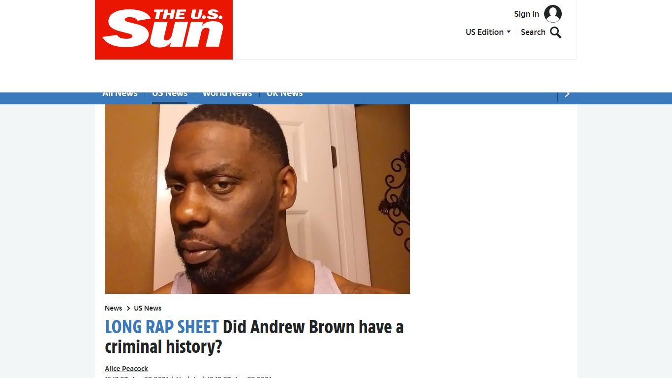 Did Andrew Brown have a criminal history? | The US Sun