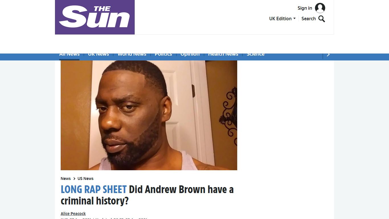 Did Andrew Brown have a criminal history? | The Sun