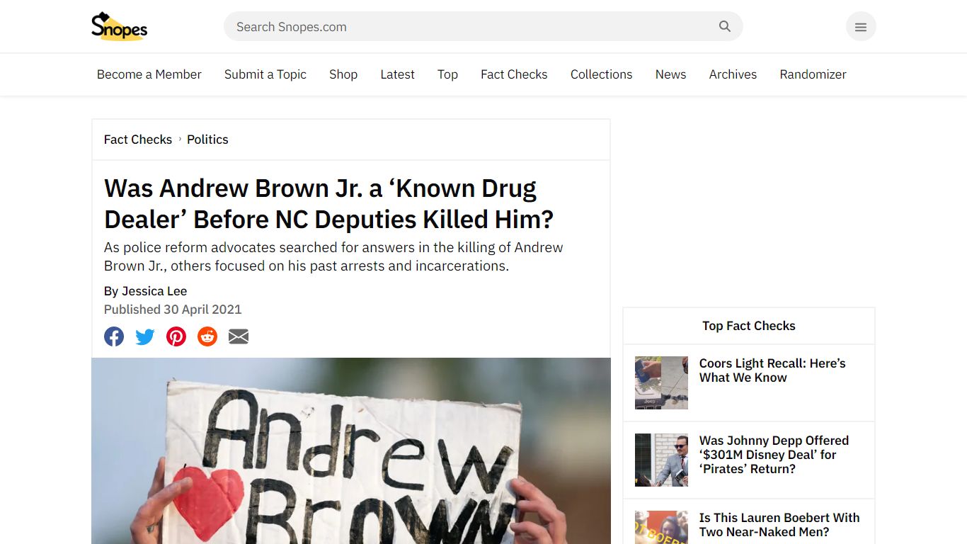 Was Andrew Brown Jr. a 'Known Drug Dealer' Before NC Deputies Killed ...