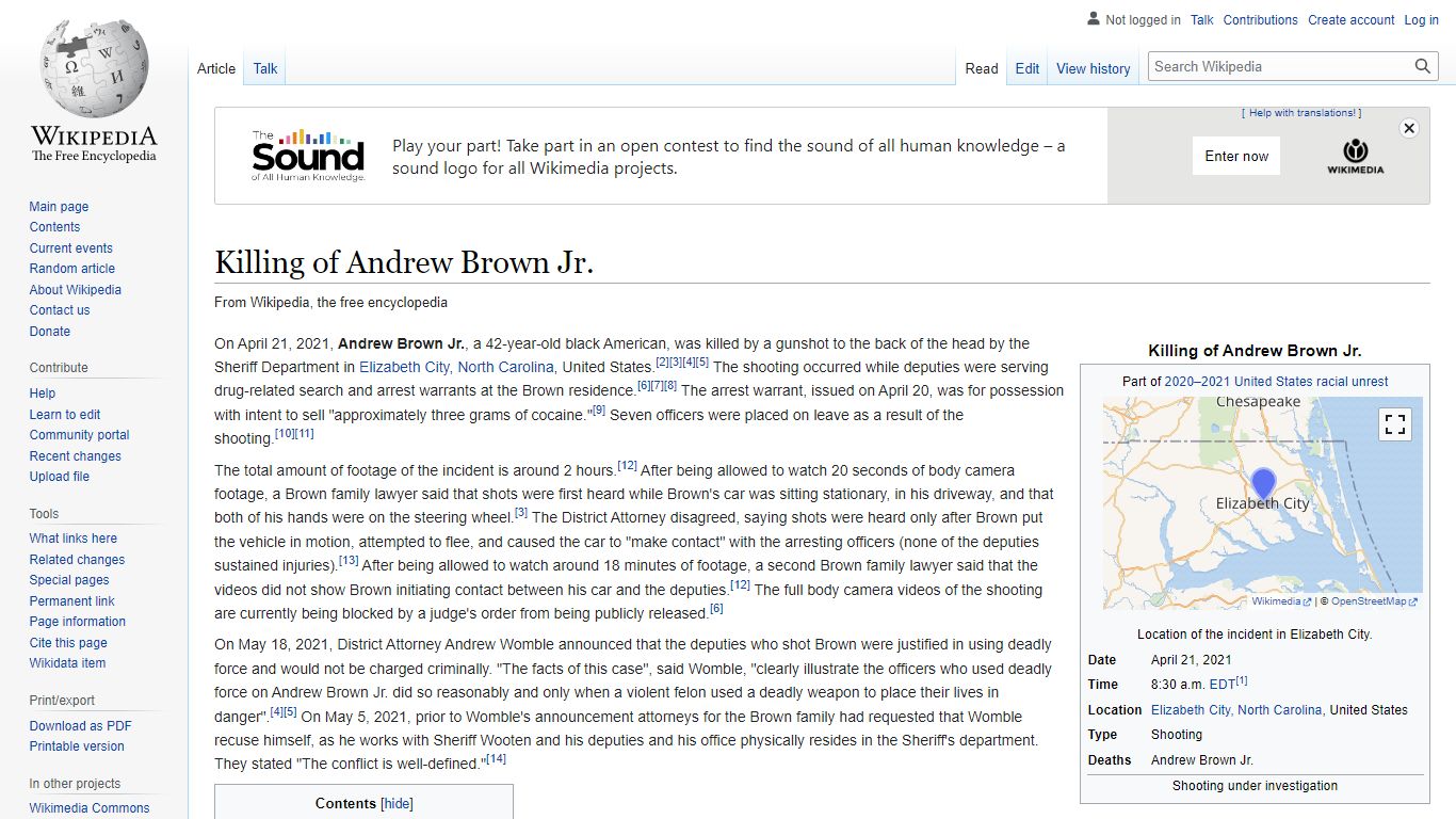 Killing of Andrew Brown Jr. - Wikipedia